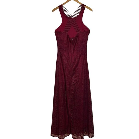 Soieblue Crimson Lace Maxi Dress Witchy Whimsigoth Gothic LARGE Sleeveless - Picture 7 of 12